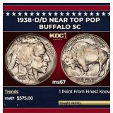 1938-d/d Buffalo Nickel Near Top Pop 5c ms67 SEGS