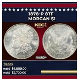 1878-p 8tf Morgan Dollar $1 ms65+ SEGS