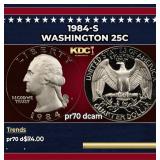 1984-s Proof Washington Quarter 25c pr70 dcam SEGS