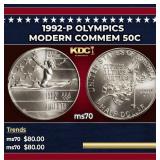1992-p Olympics Modern Commem Half Dollar 50c ms70
