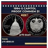 1994-S Capitol Proof Modern Commem Dollar $1 pr70