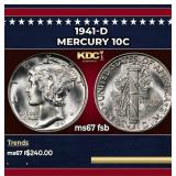 1941-d Mercury Dime 10c ms67 fsb SEGS