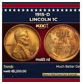 1915-d Lincoln Cent 1c ms65 rd SEGS