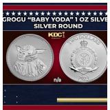 2023 Star Wars Grogu "Baby Yoda" 1 oz Silver $2 Ni