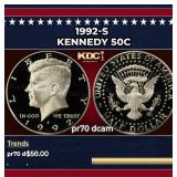 1992-s Proof Kennedy Half Dollar 50c pr70 dcam SEG