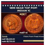 1899 Indian Cent Near Top Pop! 1c ms67 rd SEGS