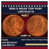 1930-s Lincoln Cent Near Top Pop! 1c ms66+ rd SEGS