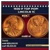1926-p Lincoln Cent TOP POP! 1c ms68 rd SEGS