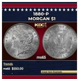 1880-p Morgan Dollar $1 Grades ms65