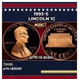 1993-s Proof Lincoln Cent 1c pr70 rd dcam SEGS