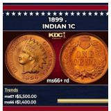 1899 Indian Cent . 1c ms66+ rd SEGS