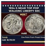 1934-s Walking Liberty Half Dollar Near Top Pop 50