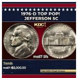 1976-d Jefferson Nickel TOP POP! 5c ms67 5fs SEGS