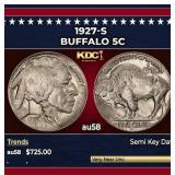 1927-s Buffalo Nickel 5c Grades au58