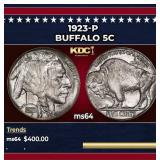 1923-p Buffalo Nickel 5c Grades ms64