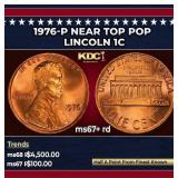 1976-p Lincoln Cent Near Top Pop 1c ms67+ rd SEGS