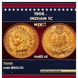 1906 Indian Cent . 1c Grades ms65 rd