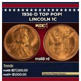 1936-d Lincoln Cent TOP POP! 1c ms68 rd SEGS
