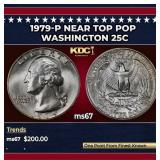 1979-p Washington Quarter Near Top Pop 25c ms67 SE