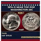 1974-d Washington Quarter Near Top Pop 25c ms67 SE