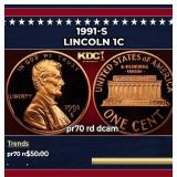1991-s Proof Lincoln Cent 1c pr70 rd dcam SEGS
