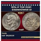 1974-p Eisenhower Dollar TOP POP! $1 ms67 SEGS