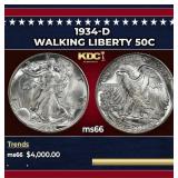 1934-d Walking Liberty Half Dollar 50c ms66 SEGS