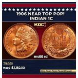 1906 Indian Cent Near Top Pop! 1c ms66 rd SEGS