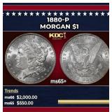 1880-p Morgan Dollar $1 ms65+ SEGS
