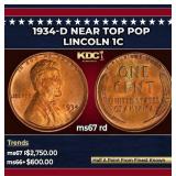 1934-d Lincoln Cent Near Top Pop 1c ms67 rd SEGS