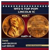 1972-s Lincoln Cent TOP POP! 1c ms67+ rd SEGS