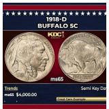 1918-d Buffalo Nickel 5c ms65 SEGS