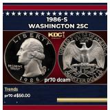 1986-s Proof Washington Quarter 25c pr70 dcam SEGS