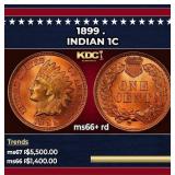 1899 Indian Cent . 1c ms66+ rd SEGS
