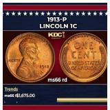 1913-p Lincoln Cent 1c ms66 rd SEGS
