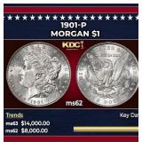 1901-p Morgan Dollar $1 ms62 USCG