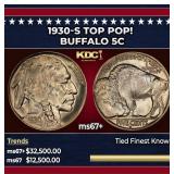 1930-s Buffalo Nickel TOP POP! 5c ms67+ SEGS