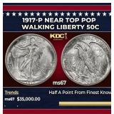 1917-p Walking Liberty Half Dollar Near Top Pop 50