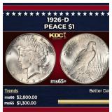 1926-d Peace Dollar $1 ms65+ SEGS