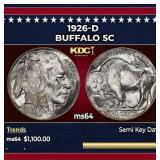 1926-d Buffalo Nickel 5c ms64 SEGS