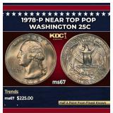 1978-p Washington Quarter Near Top Pop 25c ms67 SE