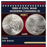 1995-p Civil War Modern Commem Dollar $1 ms70 SEGS