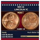 1911-d Lincoln Cent 1c ms65+ rd SEGS