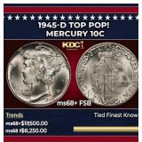 1945-d Mercury Dime TOP POP! 10c ms68+ FSB SEGS