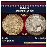 1920-s Buffalo Nickel 5c Grades au58
