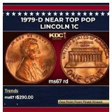 1979-d Lincoln Cent Near Top Pop 1c ms67 rd SEGS