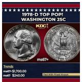 1978-d Washington Quarter TOP POP! 25c ms67+ SEGS