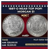 1887-o Morgan Dollar Near Top Pop! $1 ms65+ SEGS