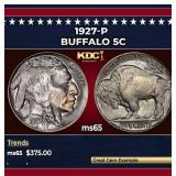 1927-p Buffalo Nickel 5c Grades ms65