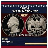 1987-s Proof Washington Quarter 25c pr70 dcam SEGS